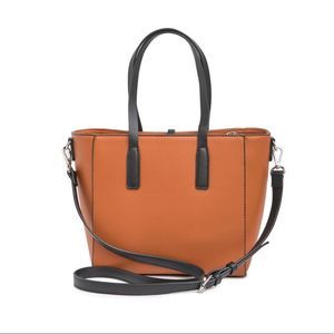 CO LAB Shoulder Bag with Crossbody Strap Color:Cognac/ Black New with Tag!
